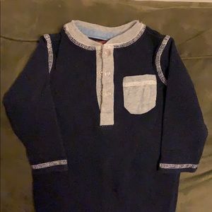 Boys navy blue & gray footie suit